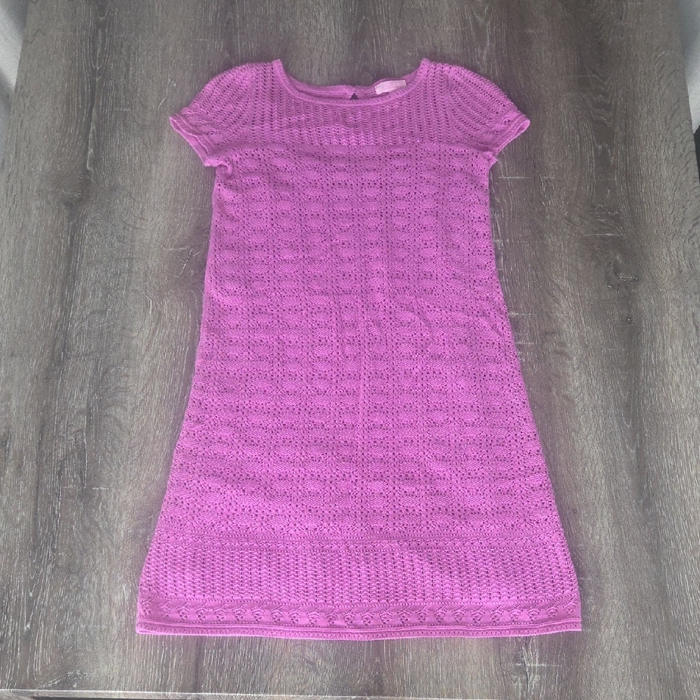 Lilly Pulitzer Paula Crochet Dress XS Pink Purple Resortwear